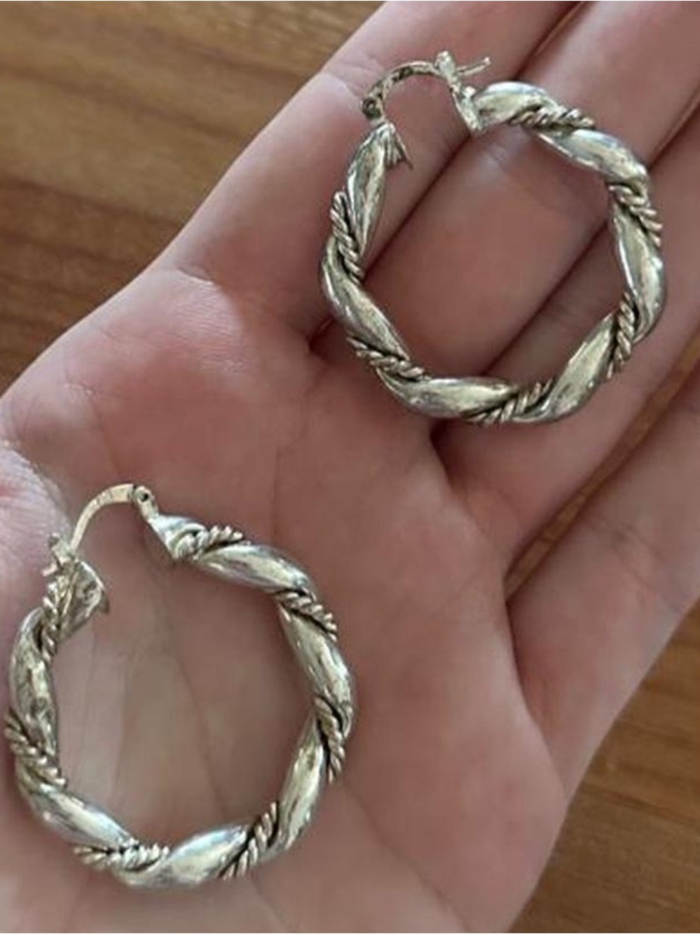 Sterling Silver Twisted Braid Hoops